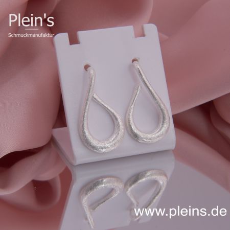 Ohrstecker Haken, Hook, Tropfen Silber
